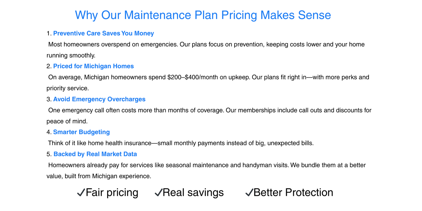 Concierge Maintenance Plans